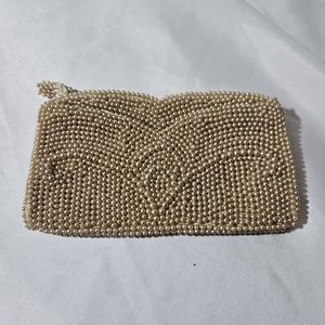 Vintage Pearl Beaded Clutch Purse